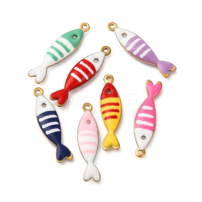 304 Stainless Steel Enamel Charms STAS-Q363-14B-G-1