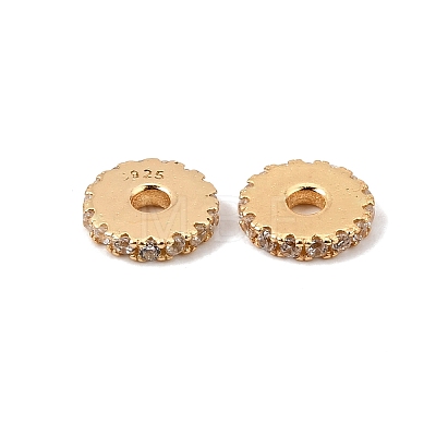 925 Sterling Silver Micro Pave Clear Cubic Zirconia Beads SE-CBAF1B2-17B-G-1