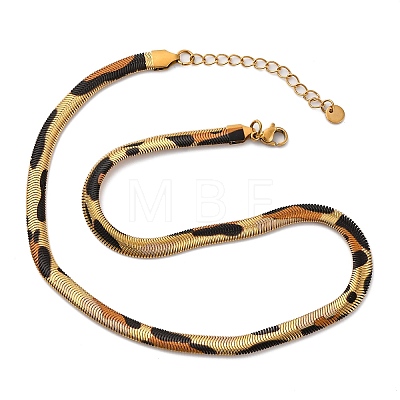 Brass Flat Snake Chain Necklaces NJEW-Z059-01G-02-1