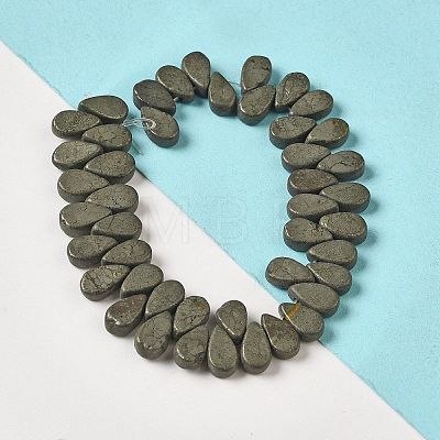 Natural Pyrite Beads Strands G-B064-B52-1