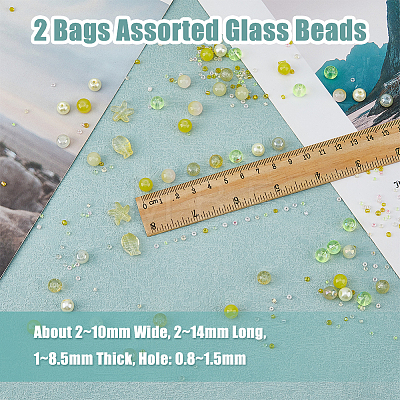DICOSMETIC 2 Bags Glass Beads GLAA-DC0001-43-1