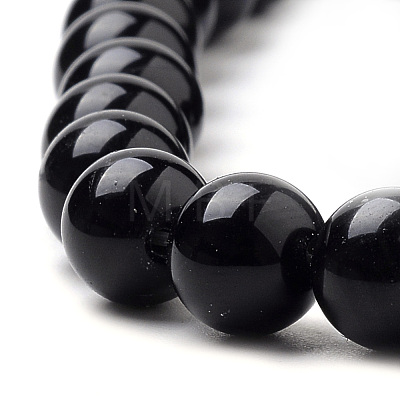 Natural Black Onyx Beads Strands G-S259-19-10mm-1