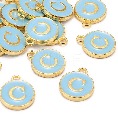 Golden Plated Alloy Enamel Charms ENAM-S118-04C-1