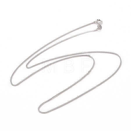 Anti-Tarnish Rhodium Plated 925 Sterling Silver Wheat Chains Necklace for Women STER-I021-07P-1