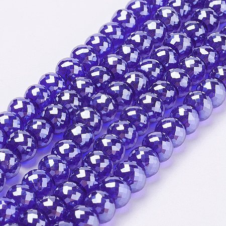 Electroplate Glass Bead Strands EGLA-P027-PL01-1