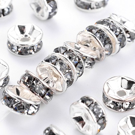 Brass Grade A Rhinestone Spacer Beads LS-RSB037NF-03-1