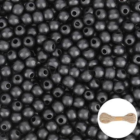 600Pcs Dyed Natural Wood Beads WOOD-PA0001-68B-1