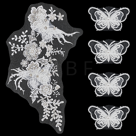 4Pcs Cotton Lace Clothing Patches PATC-FG0003-84-1