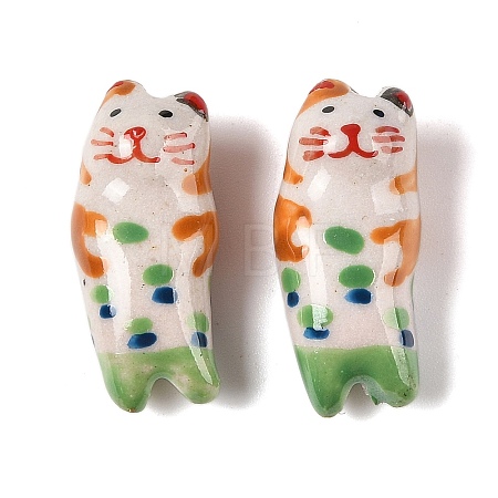 Hand-Painted Porcelain Beads X-PORC-R001-01F-1