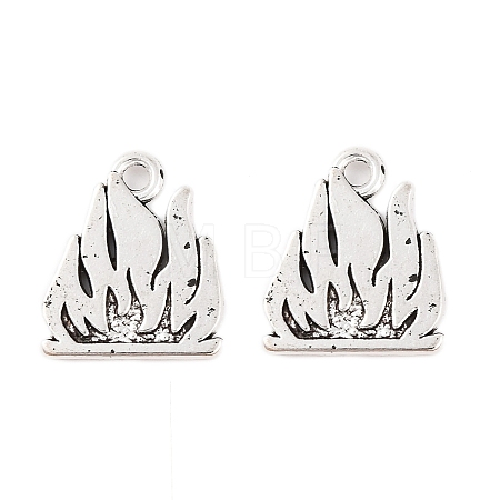 Flame Tibetan Style Alloy Pendants X-TIBEP-S295-40AS-RS-1