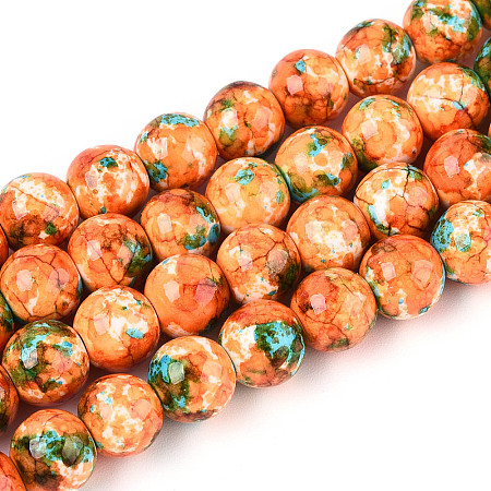 Spray Painted Synthetic Turquoise Beads Strands G-N352-25A-01-1