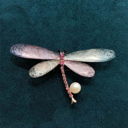 Dragonfly Alloy Rhinestone Brooches PW-WGB100C-01-1