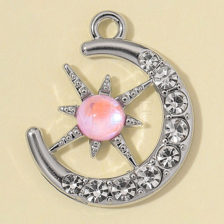 Zinc Alloy with Crystal Rhinestone & Resin Pendants RB-OY001-86P-1
