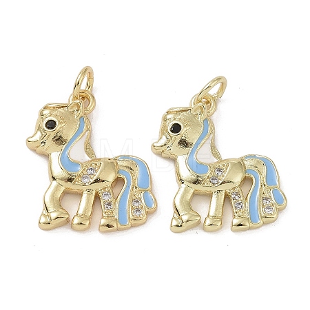 Brass Micro Pave Cubic Zirconia Pendants KK-L209-079G-02-1