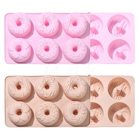 2Pcs 2 Colors Donut Baking Silicone Molds ST-CJ0043-081-1