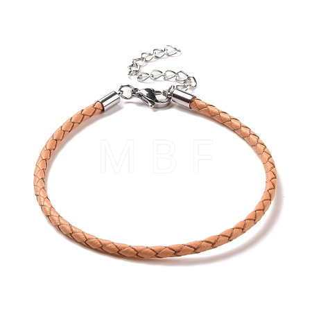 Braided Leather Cord Bracelet Making MAK-L018-05G-1