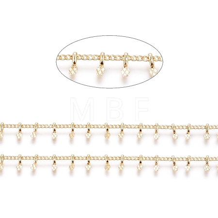 Brass Handmade Curb Chains X-CHC-G006-12G-1