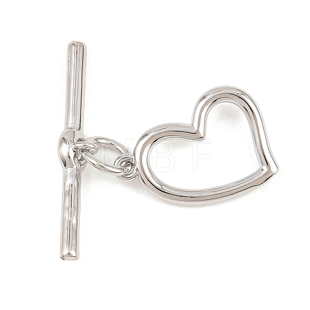 Heart Brass Toggle Clasps KK-G548-43P-01-1