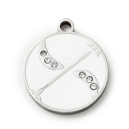 Twelve Constellations 304 Stainless Steel Enamel Pendants SA-CBAAE04-01P-09-1