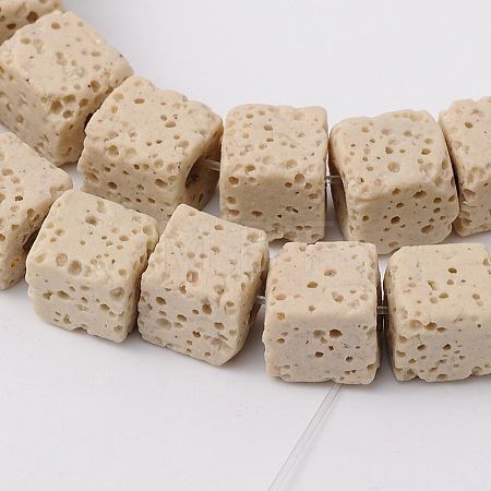 Synthetic Lava Rock Bead Strands G-N0104-8mm-17-1