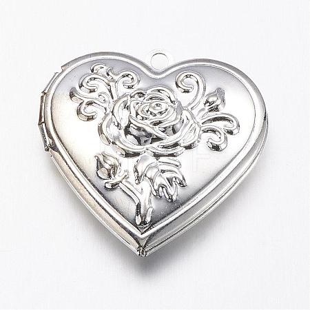 Brass Locket Pendants KK-N0116-009S-1