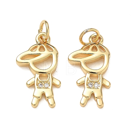 Brass Micro Pave Clear Cubic Zirconia Pendants CU-CBA9AFC-01G-21-1