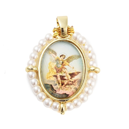Rack Plating Brass Enamel Pendants X-KK-C056-07G-05-1