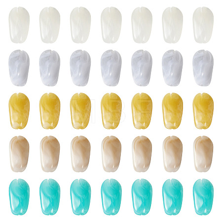 100Pcs 5 Colors Opaque Acrylic Beads OACR-TA0004-98-1