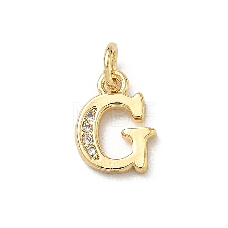 Brass Micro Pave Cubic Zirconia Charms KK-I382-03G-G-1