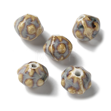Vintage Porcelain Pumpkin Beads PORC-L080-A02-1