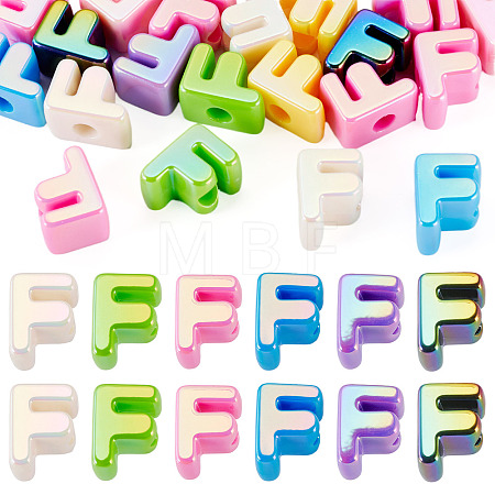 20Pcs UV Plating Opaque Acrylic European Beads OACR-TADJ0001-16F-1