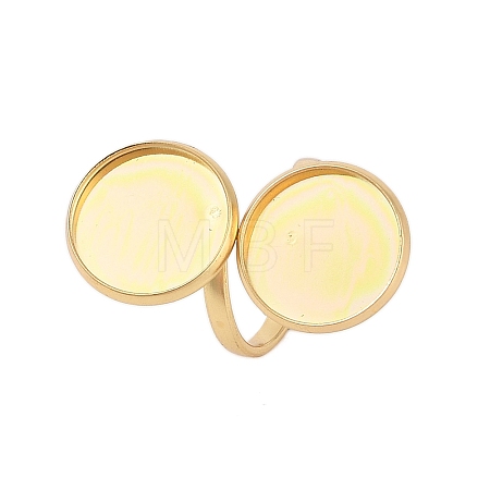 304 Stainless Steel Open Cuff Ring Findings STAS-E124-05K-G-1