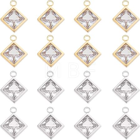 16Pcs 2 Colors 304 Stainless Steel Charms STAS-UN0035-45-1