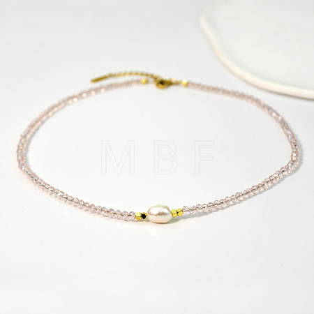 Natural Freshwater Pearl & Glass Beaded Necklaces for Women AC5368-8-1