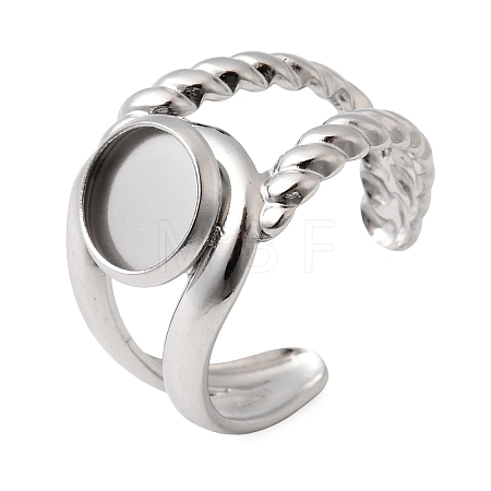 304 Stainless Steel Cuff Ring Components STAS-P454-01A-P-1