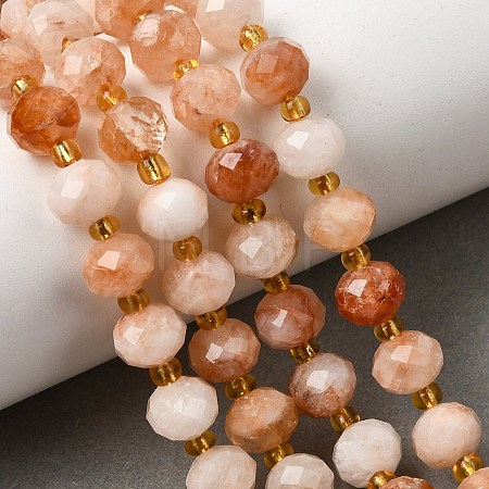 Natural Red Hematoid Quartz/Ferruginous Quartz Beads Strands G-D105-B07-1
