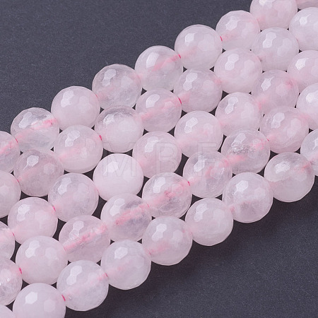 Natural Rose Quartz Beads Strands X-G-G099-F8mm-15-1