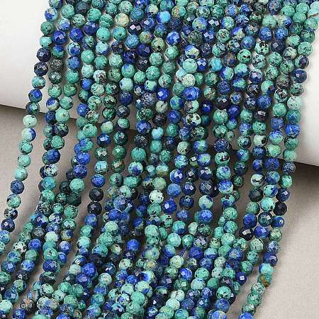 Natural Chrysocolla and Lapis Lazuli Beads Strands G-B175-D06-3mm-1