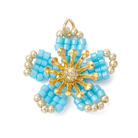 Glass Seed Beaded Pendants PALLOY-MZ01284-01-1