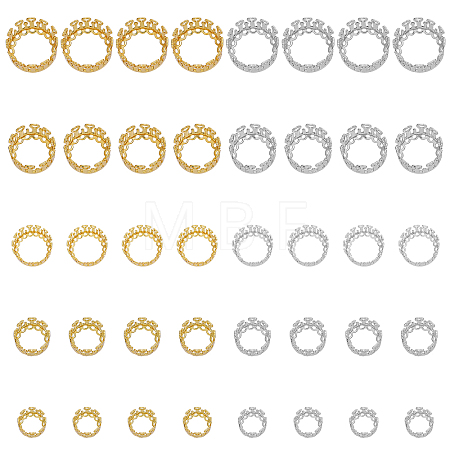 40Pcs 10 Style Brass Sew on Prong Settings KK-CA0002-52-1