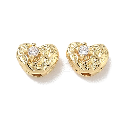 Brass Micro Pave Clear Cubic Zirconia Beads CU-CBA91C0-04G-1
