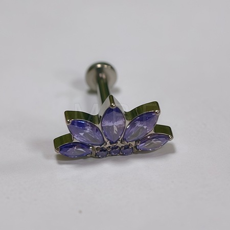 Flower Titanium Alloy Pave Cubic Zirconia Internally Threaded Labrets FS-WG35145-07-1