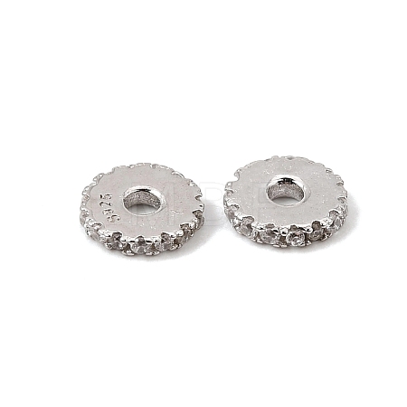 925 Sterling Silver Micro Pave Clear Cubic Zirconia Beads SE-CBAF1B2-17B-P-1