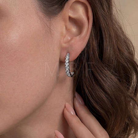 925 Sterling Silver Pave Moissanite Stud Earrings for Women ZZ2573-1