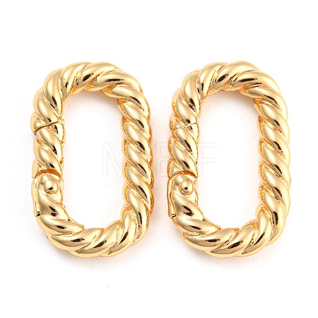 Brass Spring Gate Rings KK-D048-04G-1