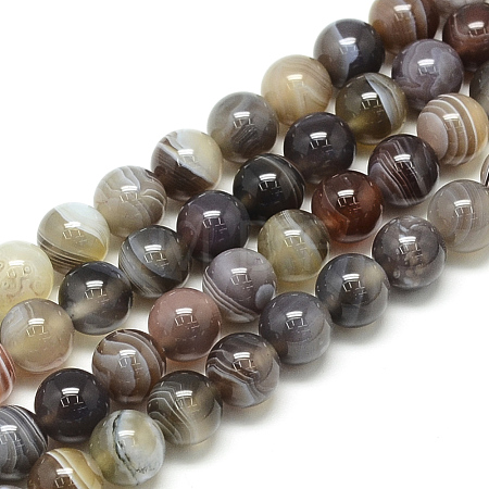 Natural Botswana Agate Beads Strands G-S150-24-8mm-1