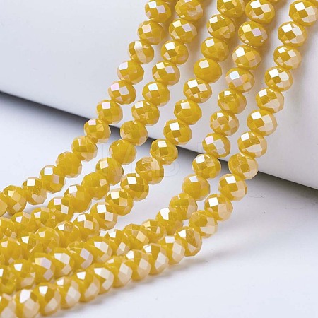 Electroplate Glass Beads Strands EGLA-A034-P6mm-B03-1