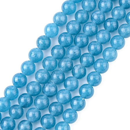Natural White Jade Beads Strands G-G051-R1-6mm-1