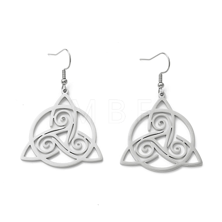 Non-Tarnish 304 Stainless Steel Sailor's Knot Dangle Earrings for Women EJEW-P222-06P-1