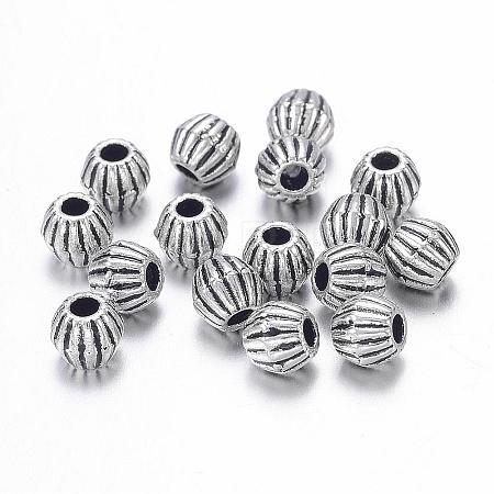 Antique Silver Tibetan Style Bicone Spacer Beads X-LF0300Y-NF-1